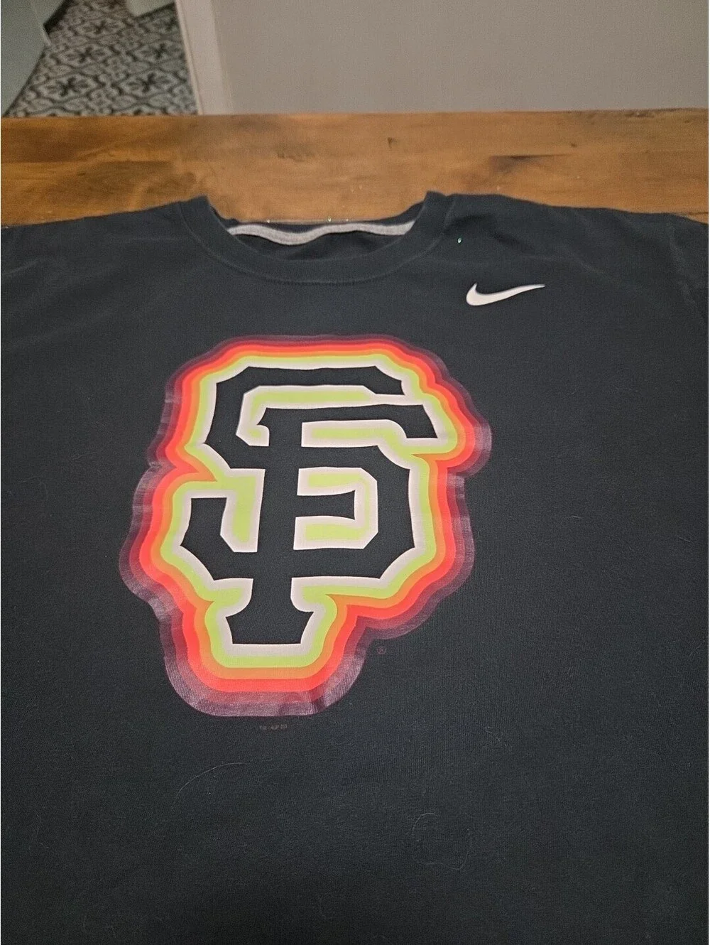 Nike SF Giants Shirt Mens XL Black City Connect Sunset Logo MLB Baseball Tee